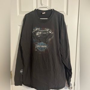 Vintage Harley Davidson Long Sleeve 2XL Light Blue Logo